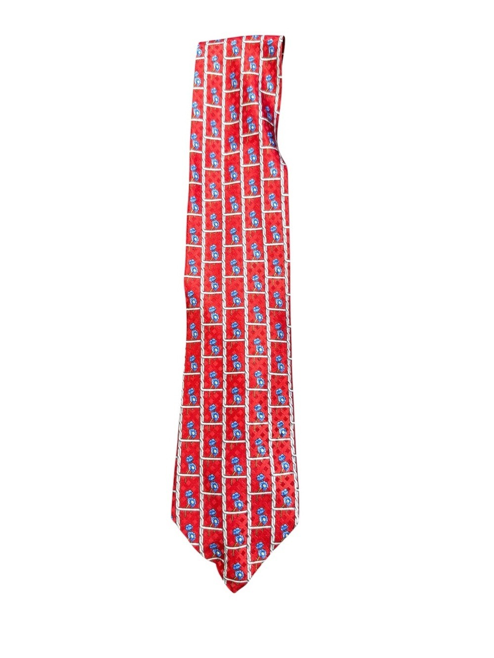 Richel Men's Silk Tie Red White Blue Floral